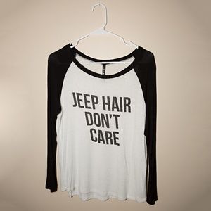 Jeep Hair Don't Care baseball tee